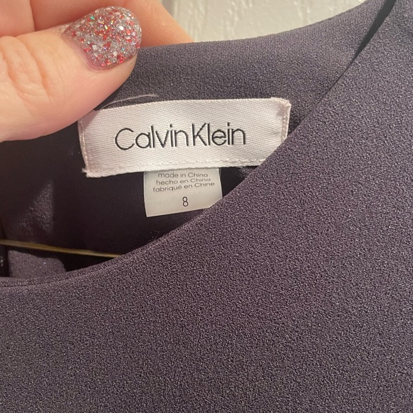 Calvin Klein, size 8 dress. Grayish/purple. Beautiful with slight bell sleeve. - Picture 3 of 4